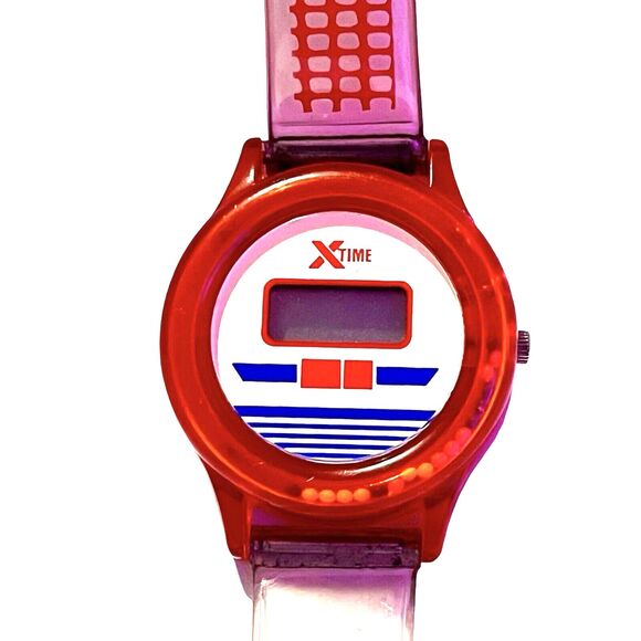 Vintage XTime Kids Watch Untested, PARTS ONLY, Red, Blue, Digital - Picture 2 of 7